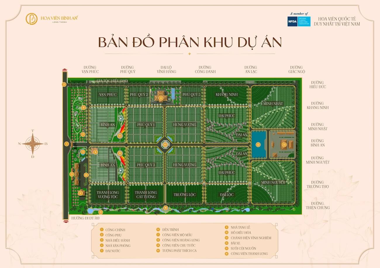 Sơ đồ hoa viên Bình an